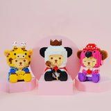 BALODY Teddy Bear Dressed as Panda Micro-Diamond Particle Building Block Set-One Quarter