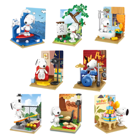 HSANHE Peanuts® A Day with Snoopy II Mystery Boxes Building Block Set