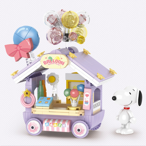 HSANHE Peanuts® Entrepreneur Snoopy Balloon Stand Building Block-One Quarter