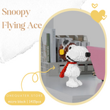 HSANHE Peanuts® Snoopy Flying Ace Micro-Diamond Particle Building Block Set-One Quarter