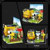 HSANHE Peanuts® Snoopy Town Tale School Bus Building Block Set-One Quarter
