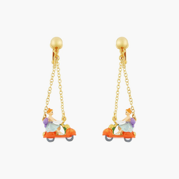 Les Néréides Cinderella and Pumpkin Scooter Earrings-One Quarter