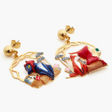 Les Néréides Little Red Riding Hood Picnic Earrings-One Quarter