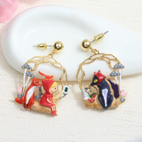 Les Néréides Little Red Riding Hood Picnic Earrings-One Quarter