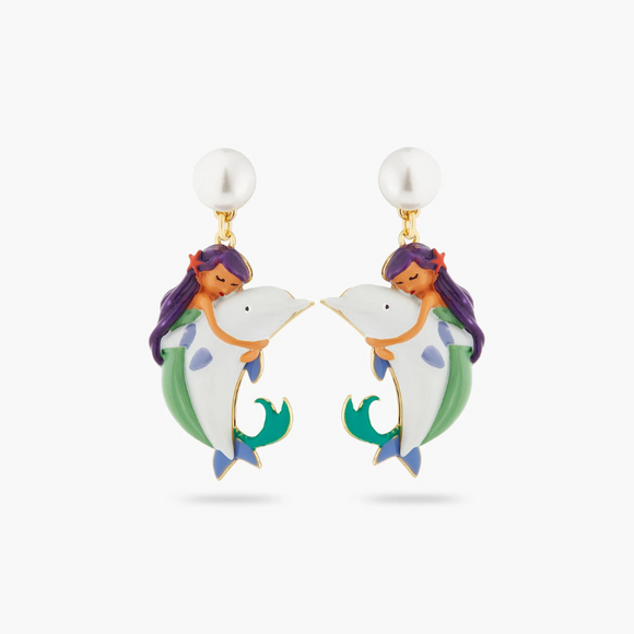 Les Néréides The Little Mermaid Dolphin Earrings-One Quarter