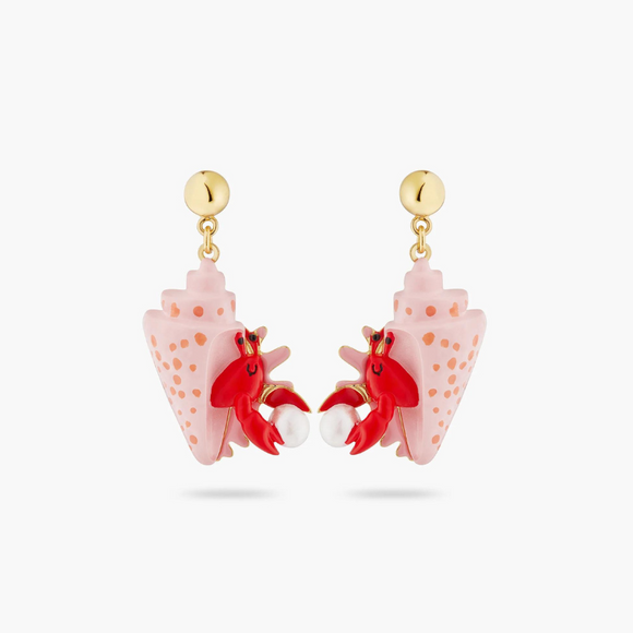 Les Néréides The Little Mermaid Hermit Crab Earrings-One Quarter
