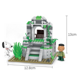 LiNooS Peanut® Snoopy Jungle Adventure Temple Building Block Set-One Quarter