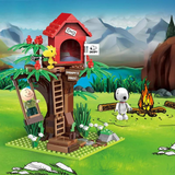 LiNooS Peanut® Snoopy Jungle Adventure Tree House Building Block Set-One Quarter