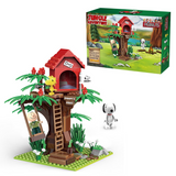 LiNooS Peanut® Snoopy Jungle Adventure Tree House Building Block Set-One Quarter
