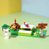 LiNooS Peanuts® Snoopy Beagle Scout Campfire Building Block Set-One Quarter