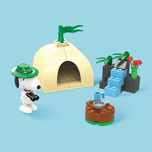 LiNooS Peanuts® Snoopy Beagle Scout Camping Tent Building Block Set-One Quarter