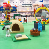 LiNooS Peanuts® Snoopy Beagle Scout Camping Tent Building Block Set-One Quarter