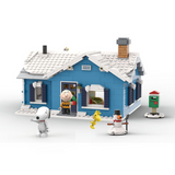 LiNooS Peanuts® Snoopy Christmas The Blue House on James Street Peanuts Village Building Block Set-One Quarter