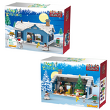 LiNooS Peanuts® Snoopy Christmas The Blue House on James Street Peanuts Village Building Block Set-One Quarter