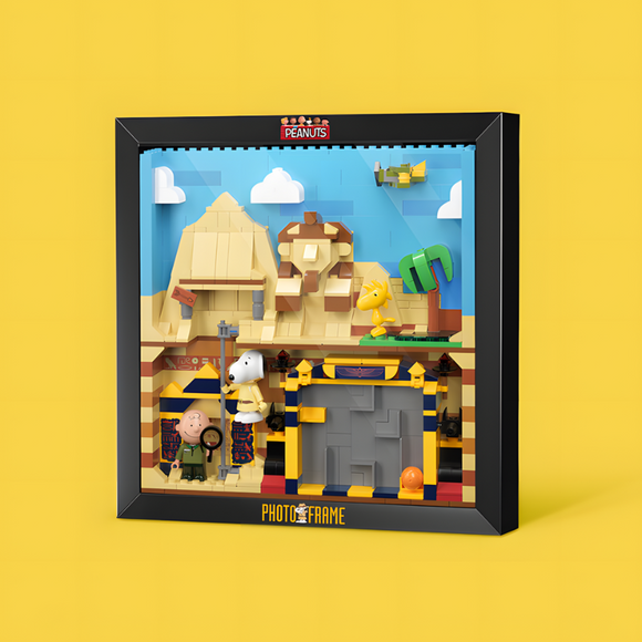 LiNooS Peanuts® Snoopy Egyptian Adventure in Photo Frame Building Block Set-One Quarter