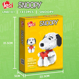 LiNooS Peanuts® Snoopy Figures Red Heart Snoopy Micro-Diamond Particle Building Block Set-One Quarter