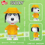 LiNooS Peanuts® Snoopy Figures Yellow Raincoat Snoopy Micro-Diamond Particle Building Block Set-One Quarter