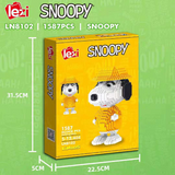 LiNooS Peanuts® Snoopy Figures Yellow Raincoat Snoopy Micro-Diamond Particle Building Block Set-One Quarter
