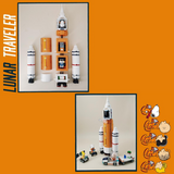 LiNooS Peanuts® Snoopy Lunar Traveler Lunar Rocket Building Block Set-One Quarter