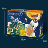 LiNooS Peanuts® Snoopy Lunar Traveler Lunar Rocket Building Block Set-One Quarter