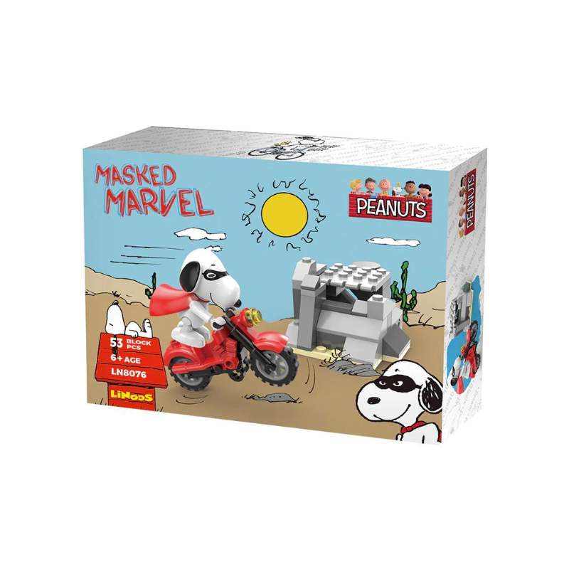 Peanuts® Snoopy Masked Marvel Motorcycle Building Block Set - One Quarter