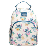 Loungefly Lilo & Stitch Hawaiian Flowers Stitch and Scrump Mini Backpack-One Quarter