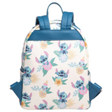 Loungefly Lilo & Stitch Hawaiian Flowers Stitch and Scrump Mini Backpack-One Quarter