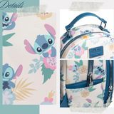 Loungefly Lilo & Stitch Hawaiian Flowers Stitch and Scrump Mini Backpack-One Quarter