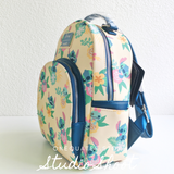 Loungefly Lilo & Stitch Hawaiian Flowers Stitch and Scrump Mini Backpack-One Quarter