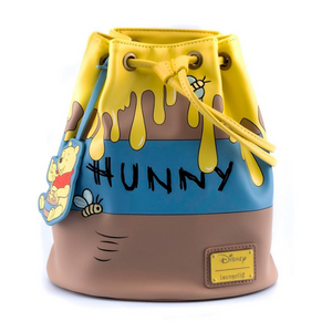 Loungefly Winnie the Pooh 95th Anniversary Honeypot Convertible Bucket Backpack-One Quarter