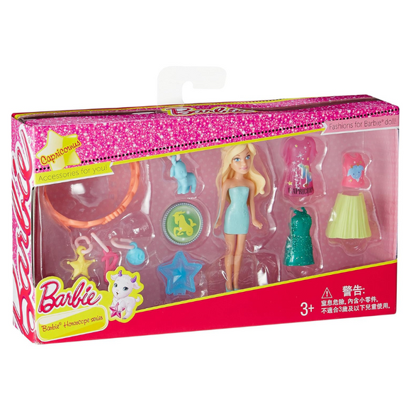 Mattel Barbie Complete Play Horoscope Capricornus Mini Doll and Fashion Pack-One Quarter