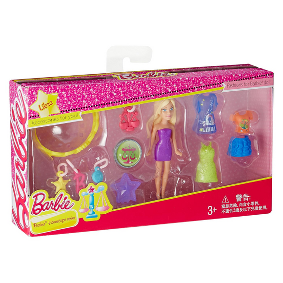 Mattel Barbie Complete Play Horoscope Libra Mini Doll and Fashion Pack-One Quarter