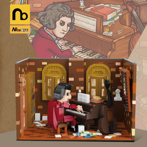 NiceBrick Famous Celebrities Ludwig van Beethoven in Studio Building Toy Set-One Quarter