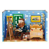 NiceBrick Famous Celebrities Vincent van Gogh in Atelier Building Toy Set-One Quarter