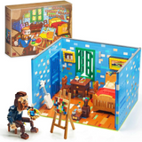 NiceBrick Famous Celebrities Vincent van Gogh in Atelier Building Toy Set-One Quarter