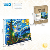 YKO Art Vincent van Gogh The Starry Night Micro-Diamond Particle Building Block Set-One Quarter