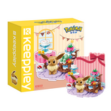 keeppley Pokémon Holiday Party Eevee Sweet Room Building Block Set-One Quarter