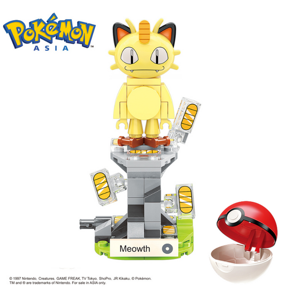 keeppley Pokémon Poké Ball Mini Meowth Building Block Set-One Quarter