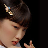 Jan Vameer Girl with a Pearl Earring Enamel Hair Clip-One Quarter